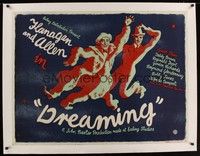 4z226 DREAMING linen British quad '45 cool wacky artwork of Bud Flanagan & Chesney Allen by Rowe!