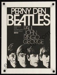 4z264 HARD DAY'S NIGHT linen Czech 11x16 R78 cool different image of The Beatles by P. Jasansky!