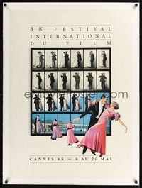4z351 38E FESTIVAL INTERNATIONAL DU FILM linen French 23x32 '85 Cannes,Astaire & Rogers tribute art