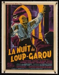 4z363 CURSE OF THE WEREWOLF linen French 23x32 '61 Hammer, art of Oliver Reed by Guy Gerard Noel!