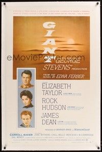 4z079 GIANT linen 1sh '56 James Dean, Elizabeth Taylor, Rock Hudson, directed by George Stevens!