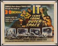 4z015 IT CAME FROM OUTER SPACE linen 1/2sh '53 Jack Arnold classic 3-D sci-fi, cool artwork!