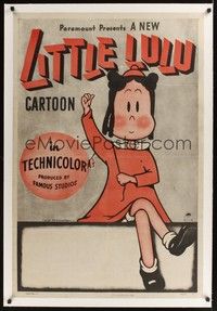 4z113 LITTLE LULU linen 1sh '43 great full-length image of the classic cartoon character!