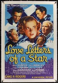 4z115 LOVE LETTERS OF A STAR linen 1sh '36 pretty Polly Rowles commits suicide when blackmailed!