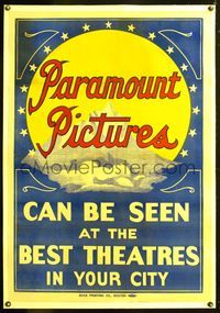 4z142 PARAMOUNT PICTURES linen 1sh '15 classic image of studio logo atop soaring mountain!
