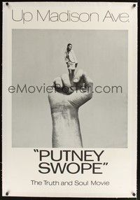 4z150 PUTNEY SWOPE linen 1sh '69 Robert Downey Sr., classic image of black girl as middle finger!
