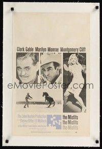 4z002 MISFITS linen WC '61 Clark Gable, sexy Marilyn Monroe, Montgomery Clift, John Huston