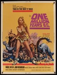 5a010 ONE MILLION YEARS B.C. 30x40 '66 full-length sexiest prehistoric cave woman Raquel Welch!
