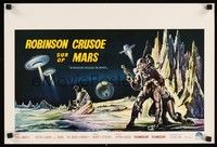 5a047 ROBINSON CRUSOE ON MARS Belgian '64 sci-fi art of Paul Mantee & his man Friday Victor Lundin