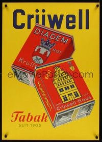 5a135 TABAK Danish '50s Cruwell, artwork of packs of cigarettes!