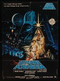 5a134 STAR WARS Danish '77 George Lucas classic sci-fi epic, art combined from different styles!