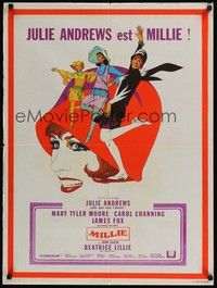 5a147 THOROUGHLY MODERN MILLIE French 23x32 '67 Bob Peak art of singing & dancing Julie Andrews!