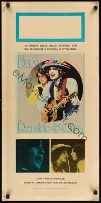 5a019 RENALDO & CLARA Italian locandina '78 art of Bob Dylan with guitar & Joan Baez by Hadley!