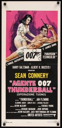 5a086 THUNDERBALL Italian locandina R70s Sean Connery as James Bond 007 by Averardo Ciriello!