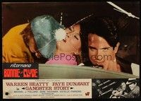 5a089 BONNIE & CLYDE Italian photobusta '67 notorious crime duo Warren Beatty & Faye Dunaway!