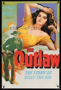 5a243 OUTLAW S2 recreation 1sh 2000 artwork of sexy Jane Russell, Howard Hughes!