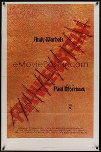 5b045 ANDY WARHOL'S FRANKENSTEIN 1sh '74 Paul Morrissey, great image of title in stitches!