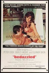 5b082 BEDAZZLED 1sh '68 classic fantasy, Dudley Moore stares at sexy Raquel Welch as Lust!