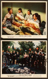 5c027 CRY FOR HAPPY 10 color 8x10 stills '60 Glenn Ford & Donald O'Connor take over a geisha house!