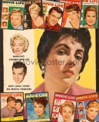 5d031 LOT OF 10 MOVIE LIFE MAGAZINES lot '55-'56 Rock Hudson, Marilyn Monroe, Brando, Natalie