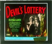 5d151 DEVIL'S LOTTERY glass slide '32 English in India win a lottery which results in murder!