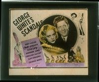 5d157 GEORGE WHITE'S SCANDALS glass slide '34 Rudy Vallee, Jimmy Durante, Alice Faye