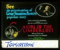 5d158 GIRL OF THE LIMBERLOST glass slide '24 the picturization of Gene Stratton-Porter's story!