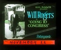 5d159 GOING TO CONGRESS glass slide '24 wonderful full-length portrait of dapper Will Rogers!