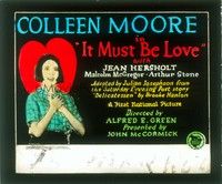 5d163 IT MUST BE LOVE glass slide '26 great close up of pretty smiling Colleen Moore!