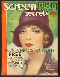 5d065 SCREEN SECRETS magazine April 1930 art of pretty Mary Nolan by Edwin Bower Hesser!