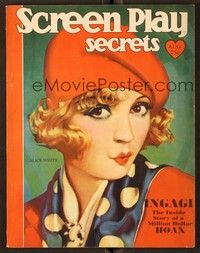 5d069 SCREEN SECRETS magazine August 1930 great art portrait of pretty Alice White by Henry Clive!
