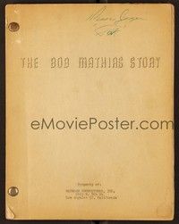 5d253 BOB MATHIAS STORY revised draft script May 12, 1954, Diane Jergens' personal script!
