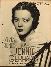 5d201 JENNIE GERHARDT German program '33 Sylvia Sidney in an adaptation of Theodore Dreiser novel!