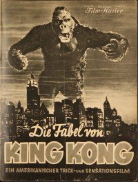5d202 KING KONG German program '33 classic image of giant ape looming over New York City!