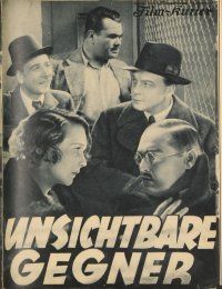 5d214 UNSICHTBARE GEGNER German program '33 Peter Lorre 2 years before his English language films!