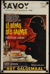 5e611 CHAMPAGNE FOR SAVAGES Belgian '65 Christian-Jaque's Le repas des fauves, art of Nazi w/gun!