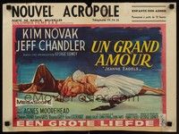 5e657 JEANNE EAGELS Belgian '57 different romantic artwork of Kim Novak & Jeff Chandler!