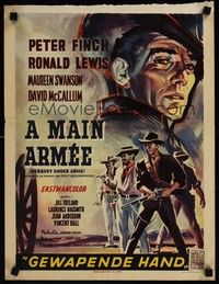 5e709 ROBBERY UNDER ARMS Belgian '60 great different art cowboy Peter Finch!