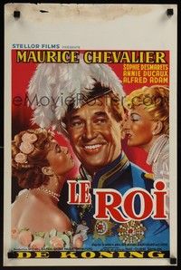 5e710 ROYAL AFFAIR Belgian '50 Marc-Glibert Sauvajon's Le roi, great art of Maurice Chevalier!