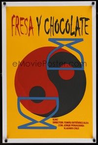 5e580 STRAWBERRY & CHOCOLATE Cuban '94 Spanish comedy, cool yin/yang artwork!