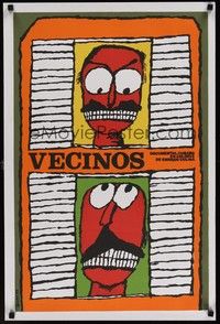 5e586 VECINOS Cuban '85 Enrique Colina, cool Bachs artwork of angry neighbors!