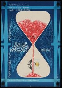 5e362 UDOLIE VECNYCH KARAVAN Czech 11x16 '68 Ewa Warwasova, Morsek artwork of hourglass!