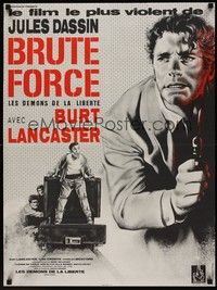 5e381 BRUTE FORCE French 23x32 R70s Jules Dassin, Roger Boumendil art of tough Burt Lancaster!