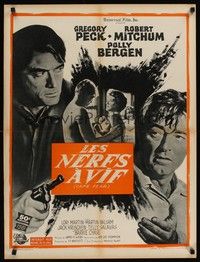 5e383 CAPE FEAR French 23x32 '62 Gregory Peck, Robert Mitchum, Polly Bergen, classic film noir!