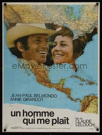 5e412 LOVE IS A FUNNY THING French 23x32 '70 Claude Lelouch, Jean-Paul Belmondo, Annie Girardot!