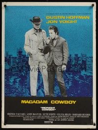 5e418 MIDNIGHT COWBOY French 23x32 '69 Dustin Hoffman, Jon Voight, Bourduge artwork!