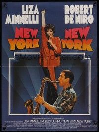 5e470 NEW YORK NEW YORK French 15x21 '77 Robert De Niro plays sax while Liza Minnelli sings!