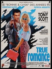5e499 TRUE ROMANCE vertical French 15x21 '93 Christian Slater, Arquette, written by Tarantino!