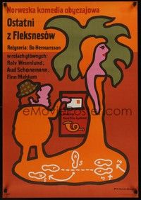 5e019 DEN SISTE FLEKSNES Polish 23x33 '77 Bo Hermansson, colorful Mlodozeniec artwork!
