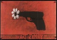 5e089 ACT OF VENGEANCE Polish 27x38 '88 Charles Bronson, Stasys Eidrigevicius art of gun w/flower!